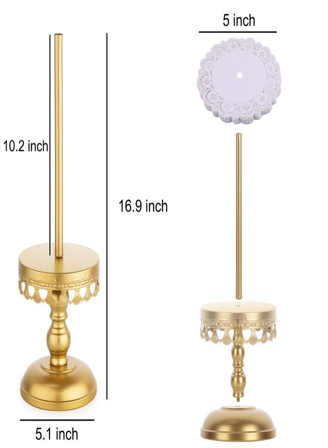 Capesaro Donut Stand Holder,Gold Metal Bagel Stand,Display Stacker Tower for Dessert Table, Doughnut Holder for Birthday, Wedding, Baby Shower, Bridal Shower Party,Pack of 2 - Image 4